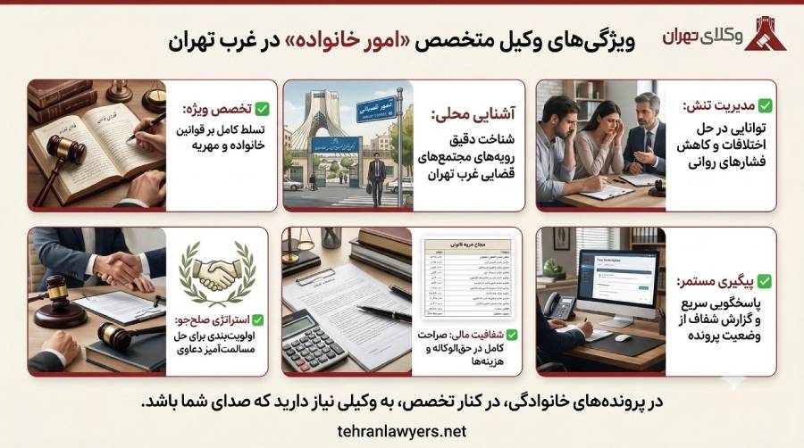 بهترین وکیل خانواده در غرب تهران