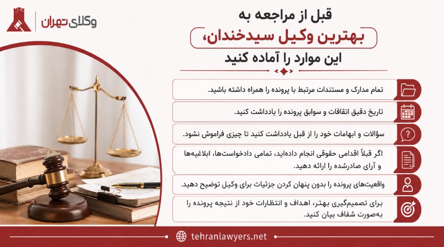 بهترین وکیل سیدخندان