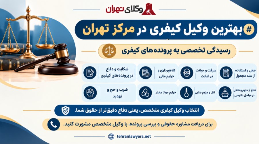 بهترین وکیل کیفری در مرکز تهران