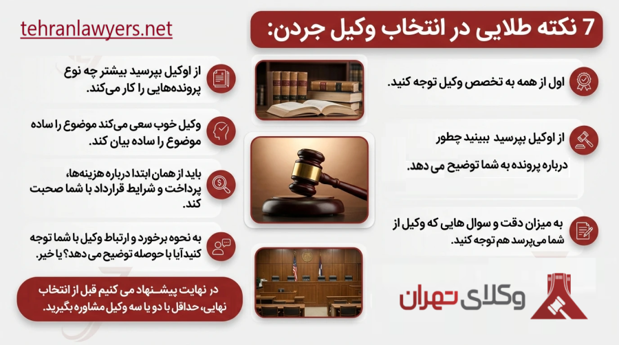 نکات مهم در انتخاب وکیل جردن