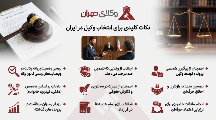 نکات مهم برای انتخاب وکیل در ایران
